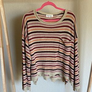 Peach Love California Striped Multicolor Blouse